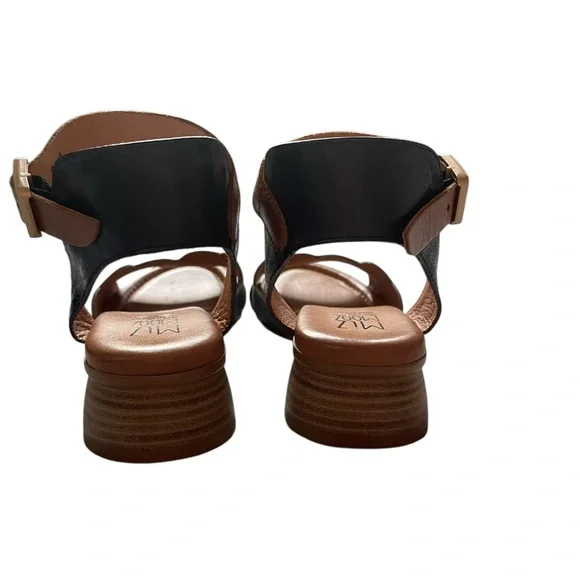 Miz Mooz Feena Multicolored Blue, Navy and Brown Leather Scallop Sandals 7.5 - Picture 3 of 6